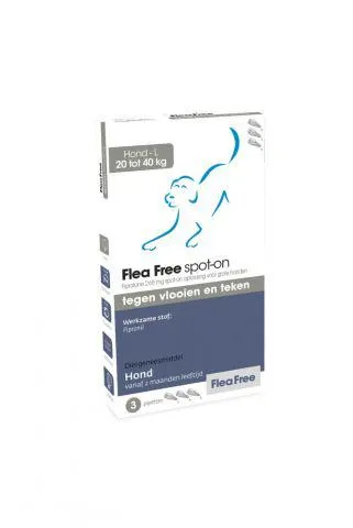 Flea Free Spot On Hond L 20-40 kg - Pipetten - Vlooien- en tekenmiddel - 3 stuks