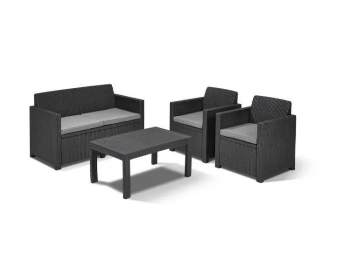 Allibert Merano loungeset grafiet - 4-persoons