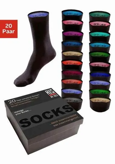 H.I.S Sokken in praktische cadeauverpakking (box, 20 paar)