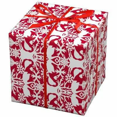 Cadeaupapier - 10 meter - rood/witte motieven