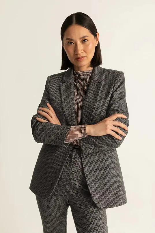 Stretch jacquard blazer