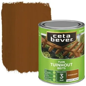 Cetabever tuinhoutbeits transparant donker eiken zijdeglans 750 ml