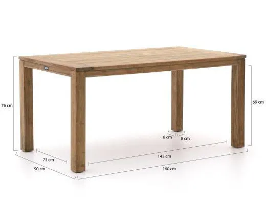 Intenso Lesa/ROUGH-S 160cm dining tuinset 5-delig