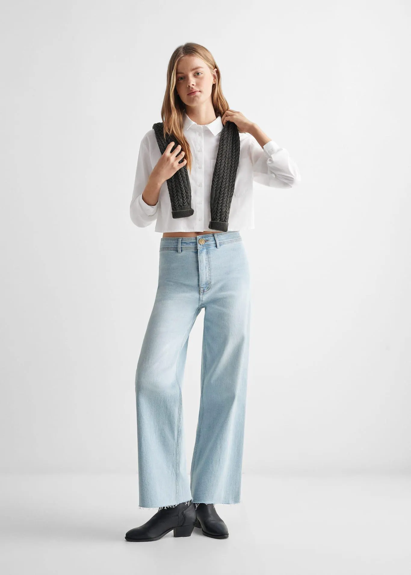 Crop blouse met knopen