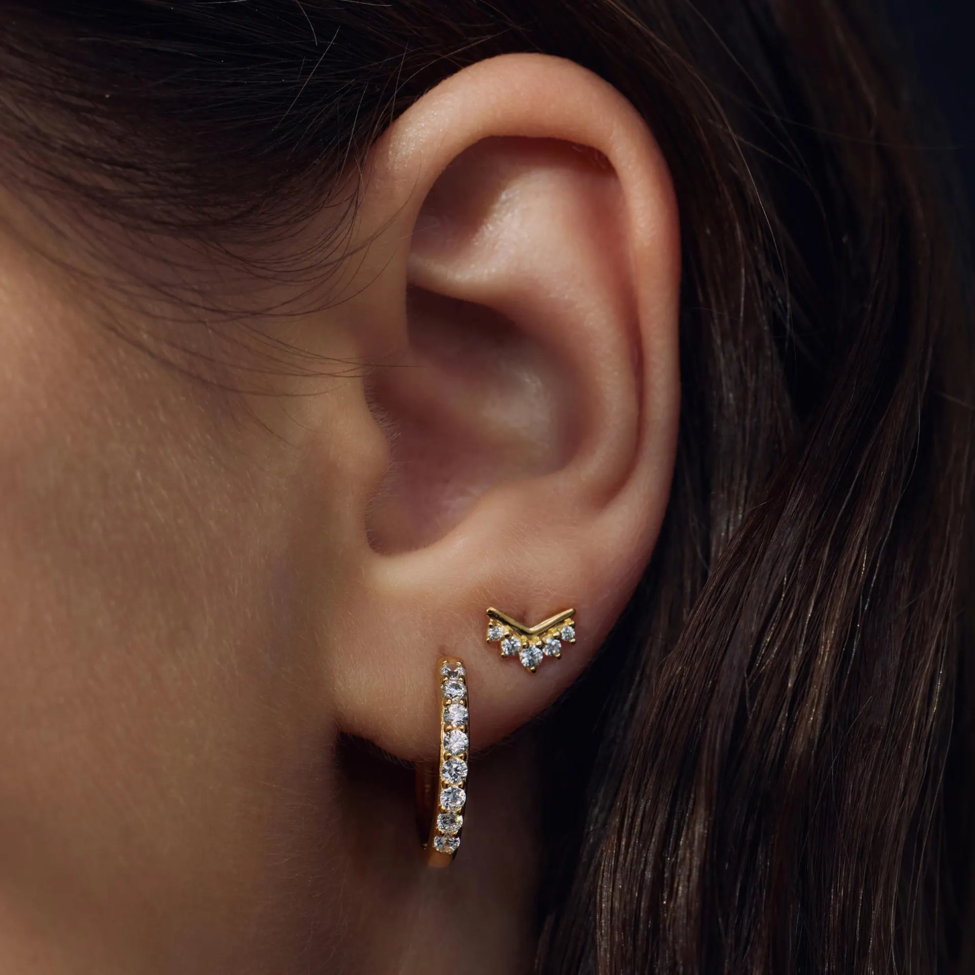 Santa Maria della Base 925 sterling zilveren gold plated creolen PDM36066