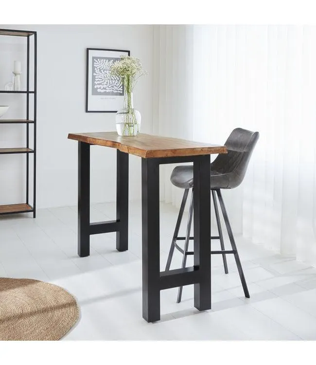 Industriële bartafel Bruce 150x50 cm acaciahout