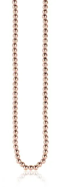ZINZI zilveren bolletjes ketting rosé verguld 4mm breed 45cm ZIC1010R