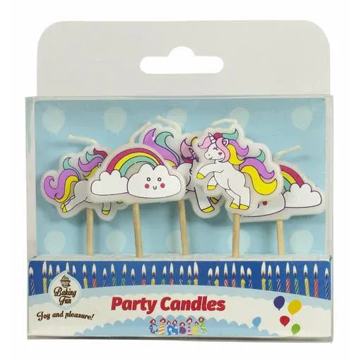 Party kaarsjes Unicorn 5 stuks