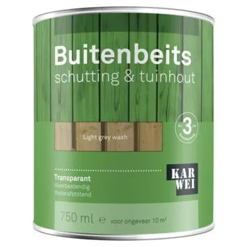KARWEI buitenbeits schutting & tuinhout transparant light grey wash 750 ml