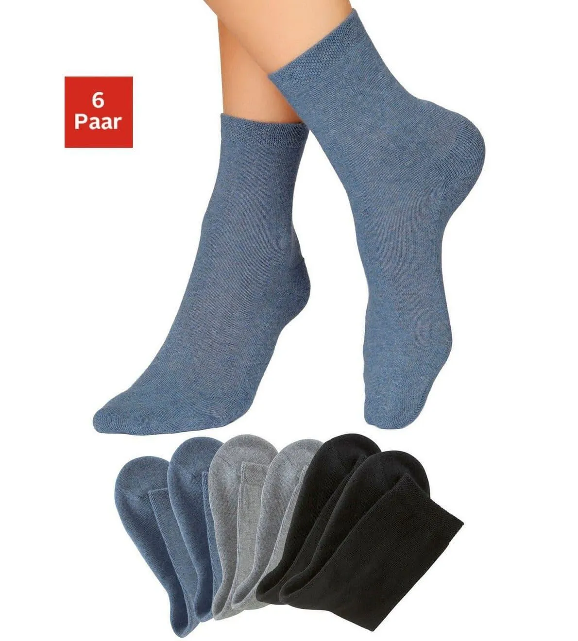 H.I.S Sokken met comfortabele frotté (set, 6 paar)