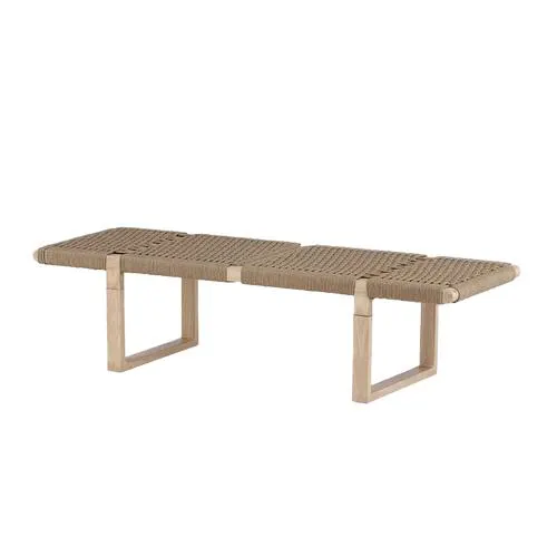 Nest living Jukka metalen bankje naturel - 140 x 36 cm