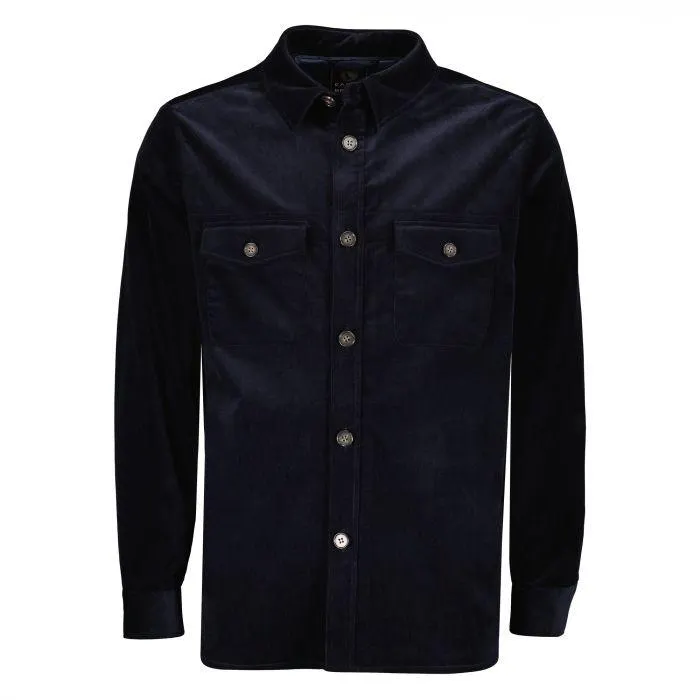 Ultrafine Corduroy Overshirt Donkerblauw