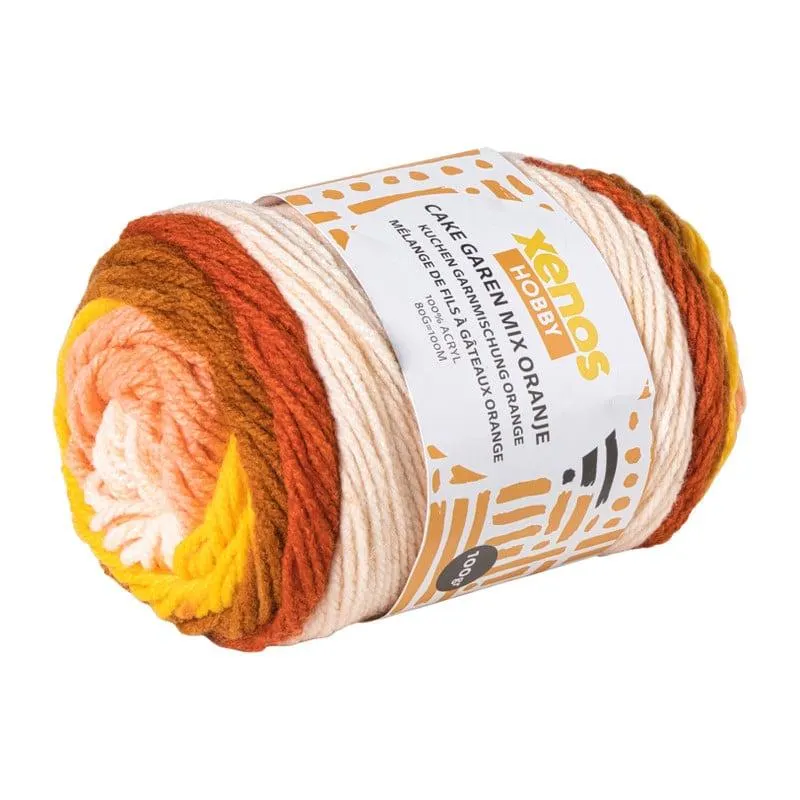 Garen cakemix - oranje - 100 gram - 160 meter