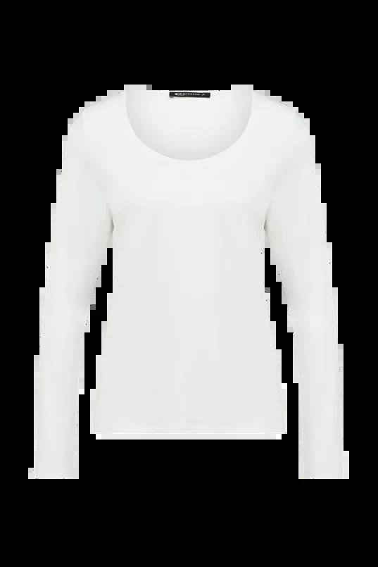 T-shirt met lage ronde hals