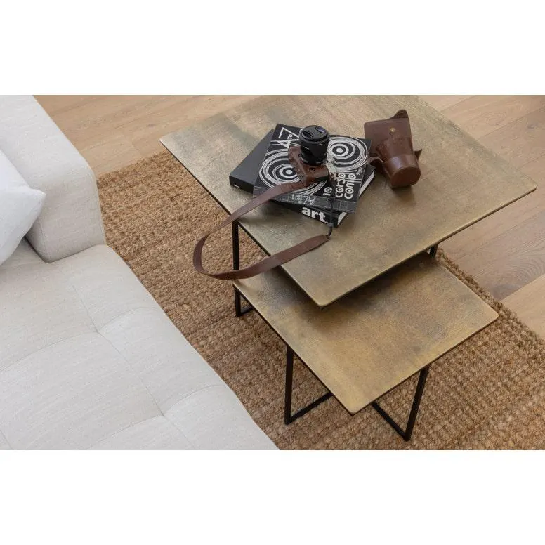 Olan - Bijzettafels - Metaal - Antique brass - set van 2