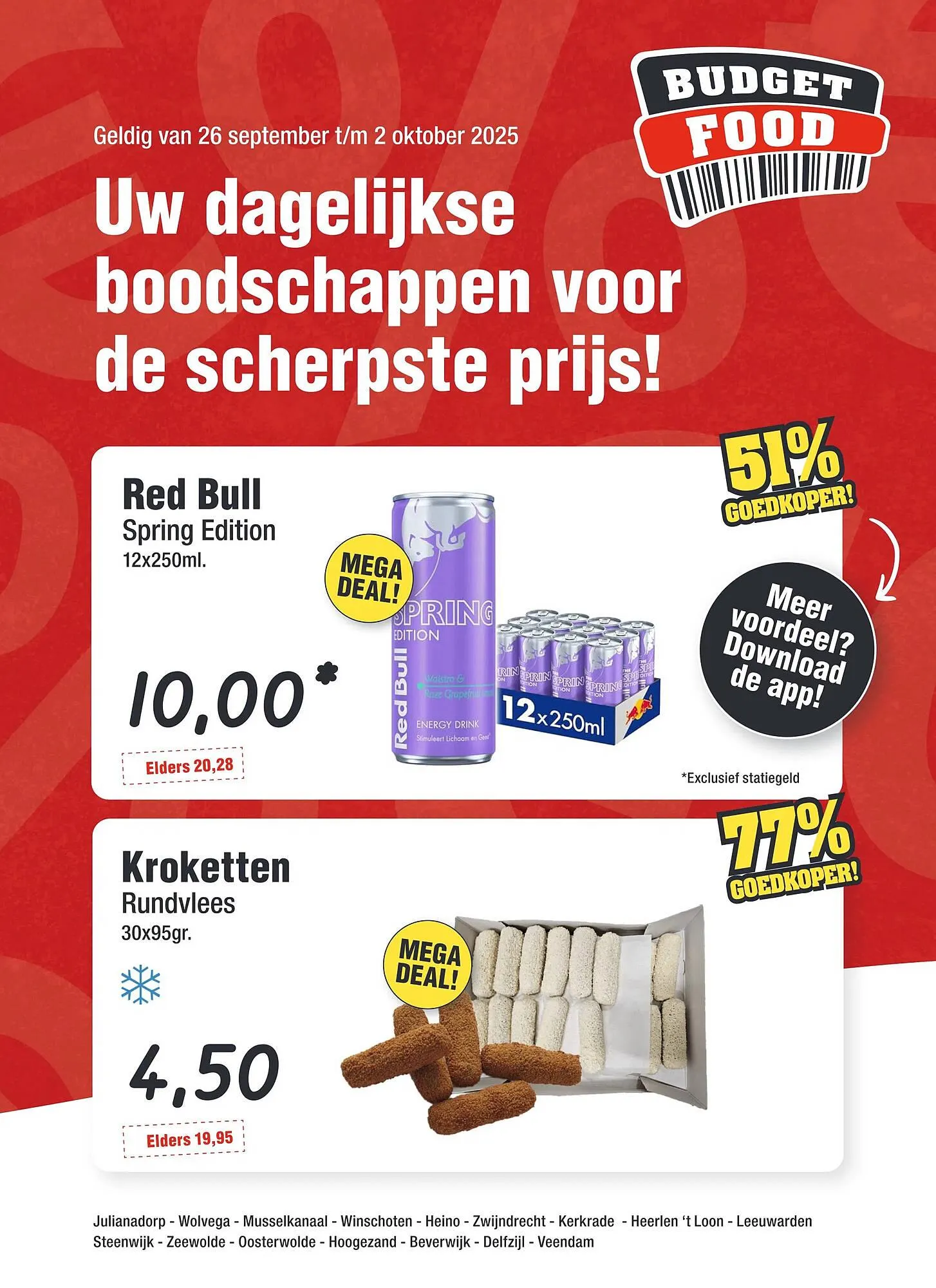 Budget Food folder van 26 september tot 2 oktober 2025 - Folder pagina 1