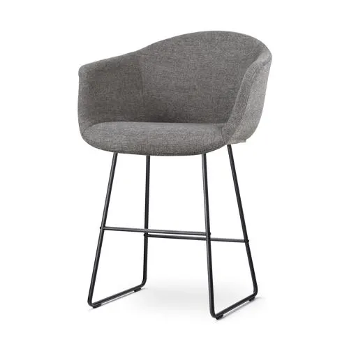 Nolon Nino-Otis Barkruk Donkergrijs - met Armleuning - Zwart - 65 cm