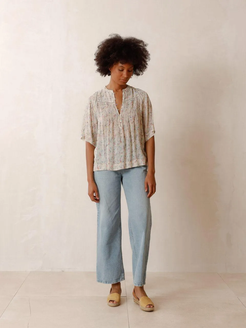 FLUTED GEORGETTE SHIRT