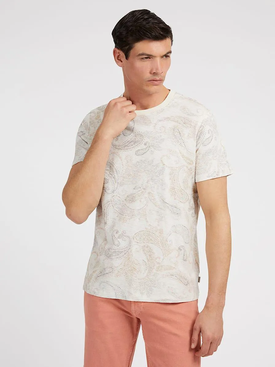 T-shirt in gemengd linnen