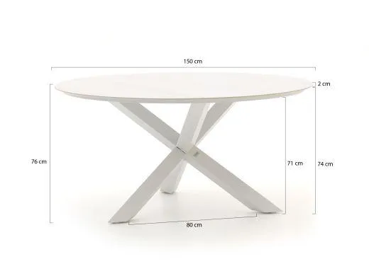 Bellagio Anzio/Lodola ø150cm dining tuinset 6-delig stapelbaar