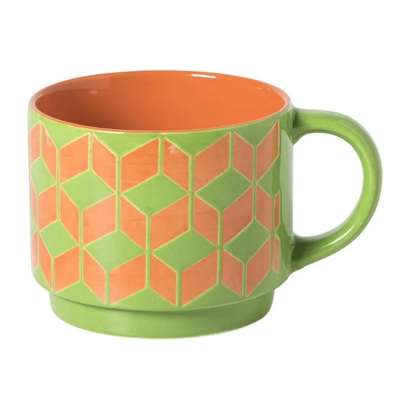 Mok clashing colour - groen - 445 ml