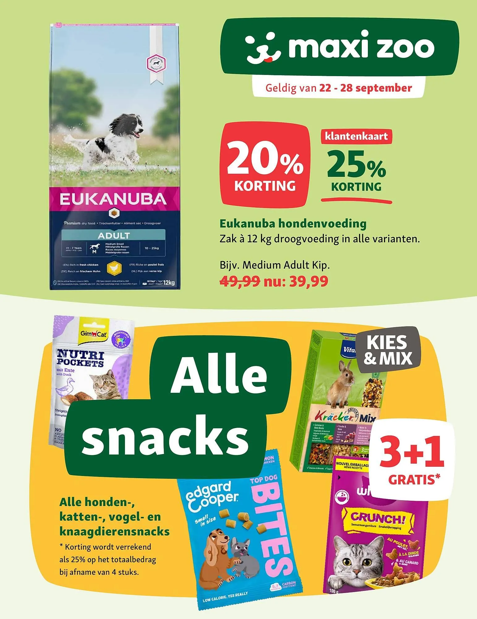 Maxi Zoo folder van 22 september tot 28 september 2025 - Folder pagina 1
