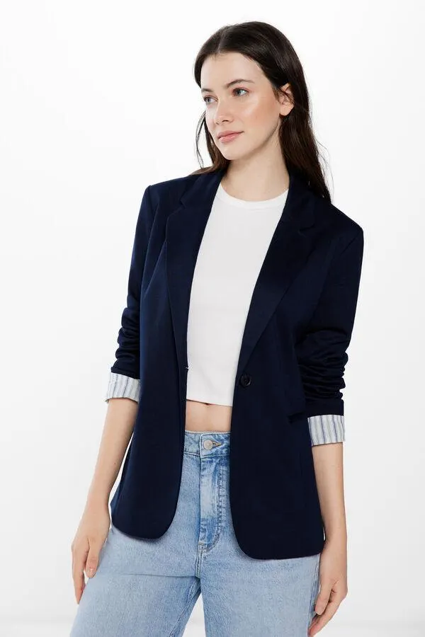 Blazer Básico Puños Rayas