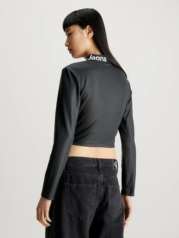 Milano top met lange mouwen en logotape