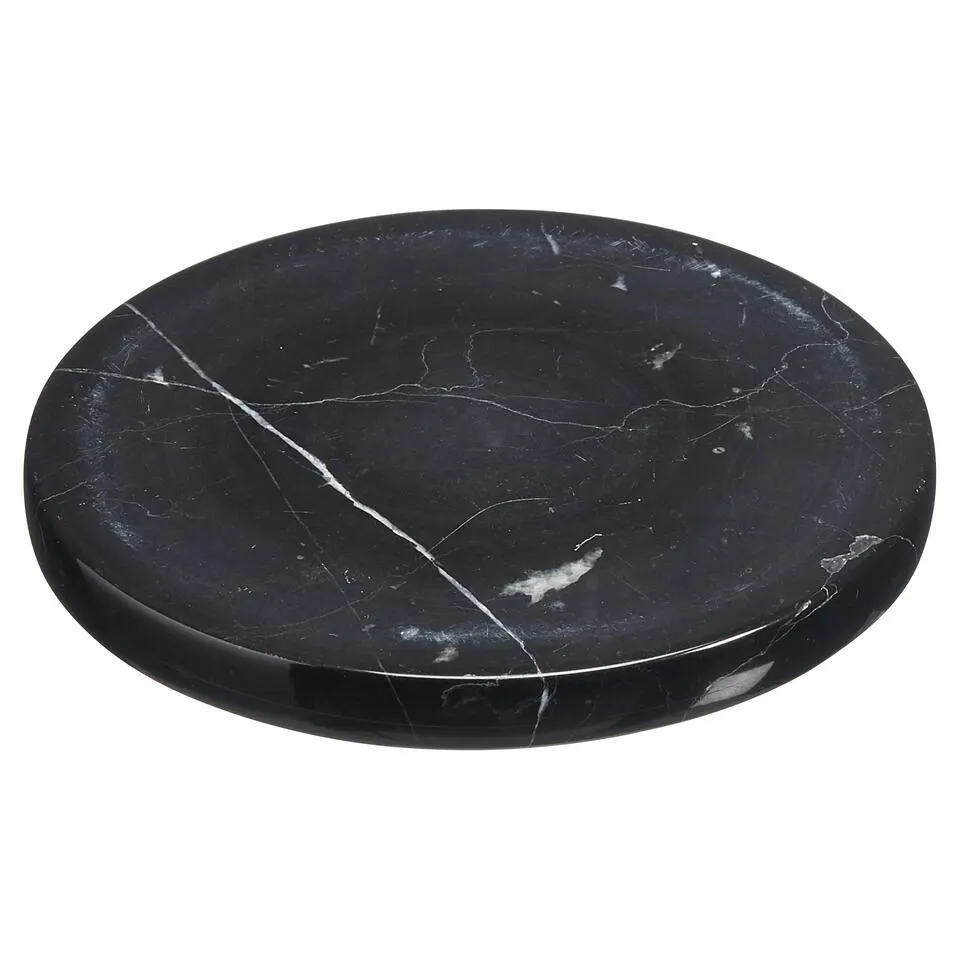 Onderzetter Rond Marmer Zwart