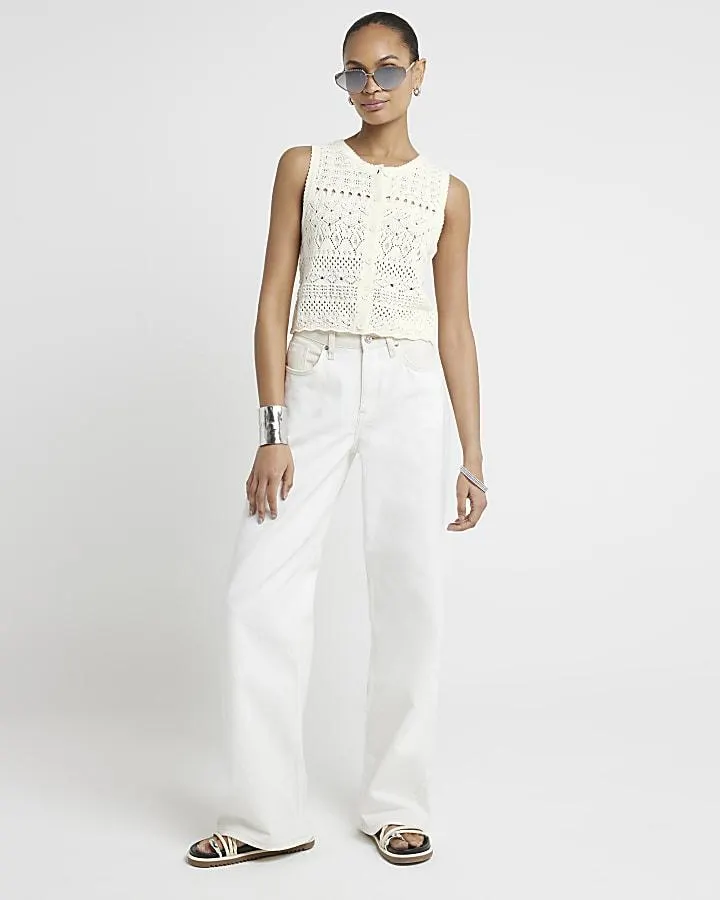 White crochet waistcoat
