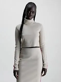 Cropped tanktop met logo tape