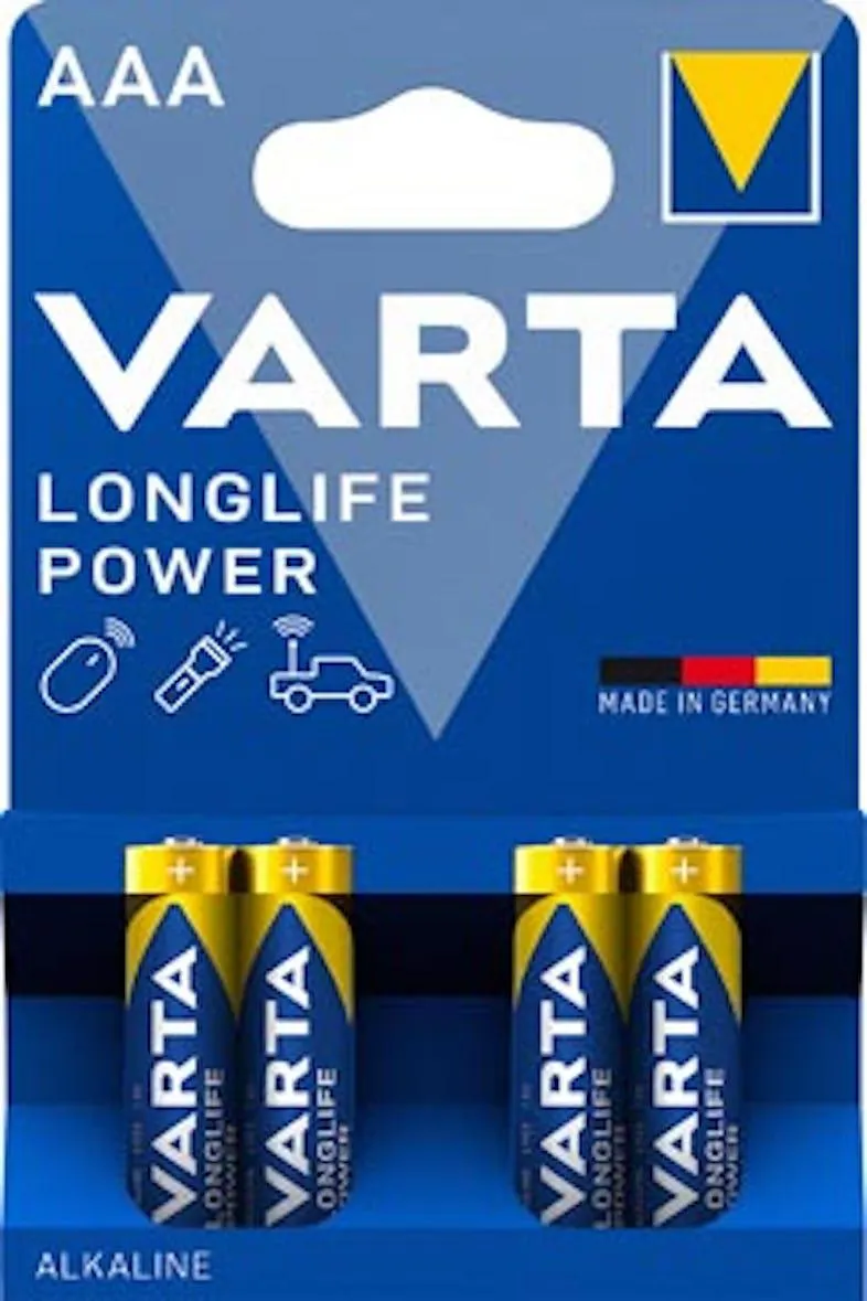Varta batterij Longlife Power AAA, blister van 4 stuks