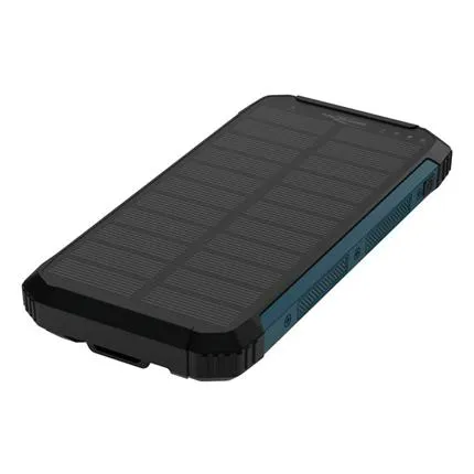 Ansmann Powerbank 10.000 mAh met Zaklamp Zonnepanneel en Qi laden