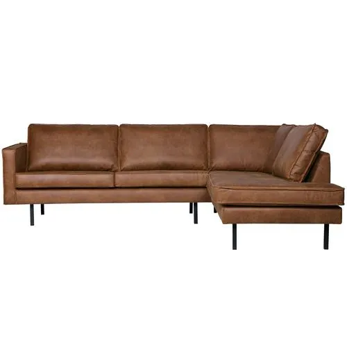 WOOOD hoekbank rechts Rodeo - Recycle Leer - Cognac - 85x266x86