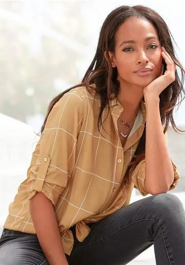 Lascana Overhemdblouse met ruitprint