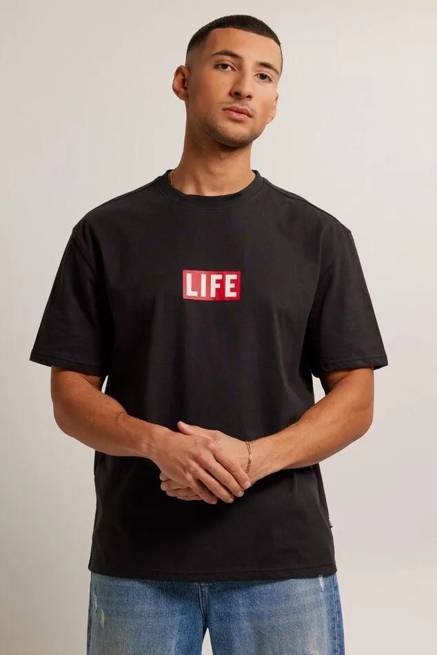 Relaxed fit T-shirt met LIFE-opdruk