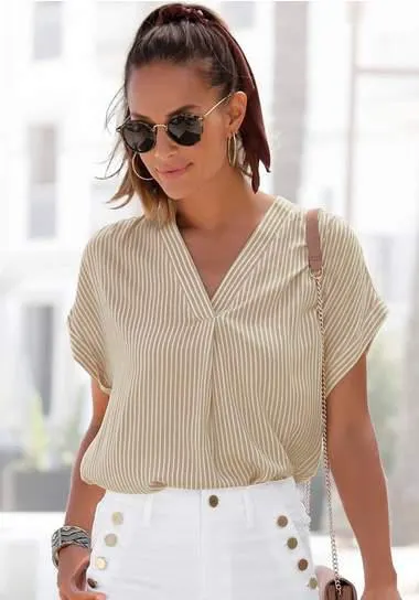 Vivance Blouse met korte mouwen met streepdessin