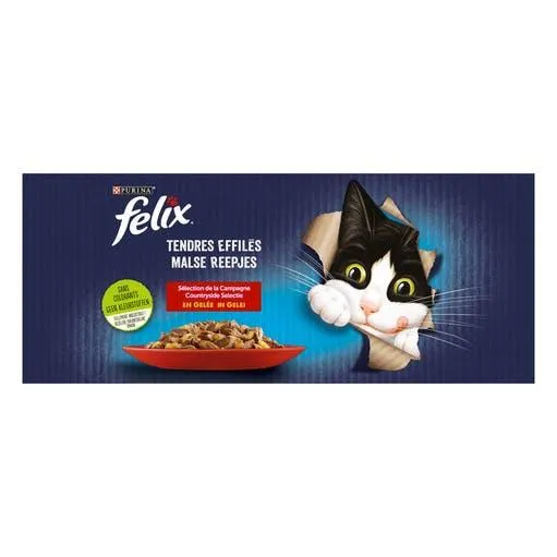 Natvoer voor katten malse reepjes in gelei