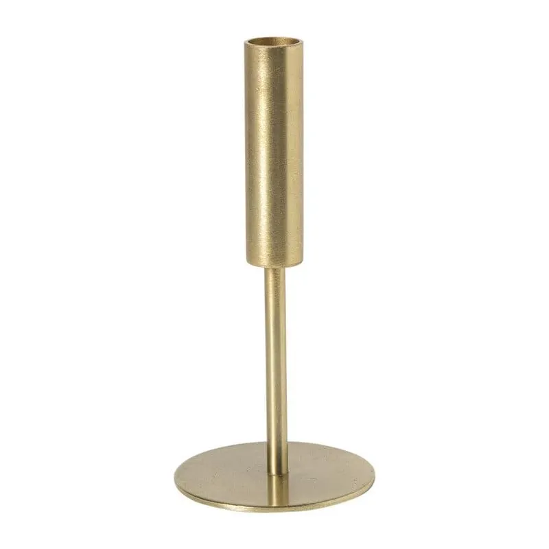 Kandelaar smal hoog - goudkleurig - ø9x19.5 cm