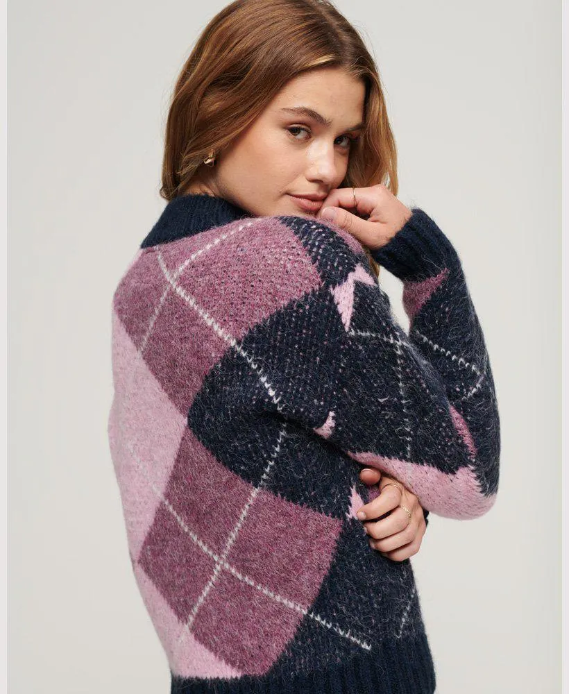 Gebreide boxy trui met patroon