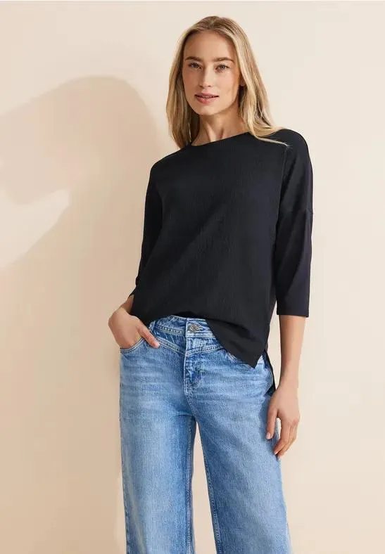 Shirt van materiaalmix