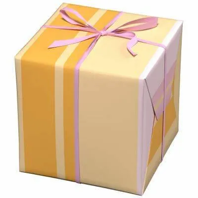 Cadeaupapier - 10 meter - geel/roze