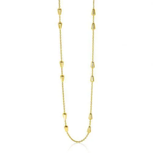 ZINZI zilveren fantasie ketting geel verguld 45cm ZIC1910G