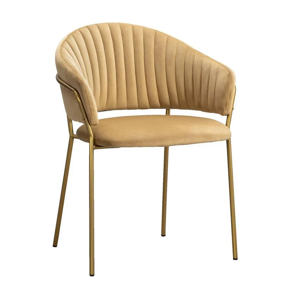 Eetkamerstoel Goldie - velvet - goudkleurig