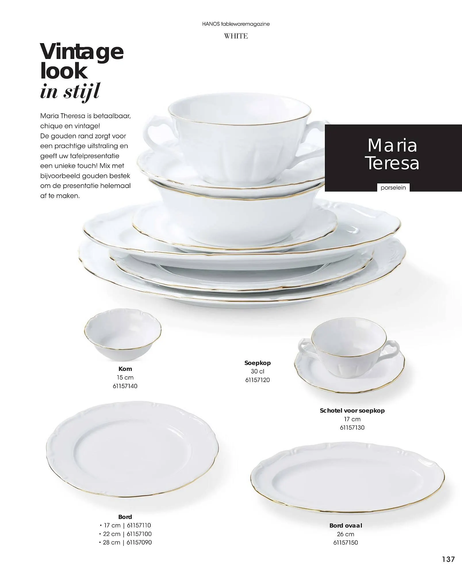 HANOS Tableware Magazine 2023-2024 van 1 januari tot 30 april 2024 - Folder pagina 137