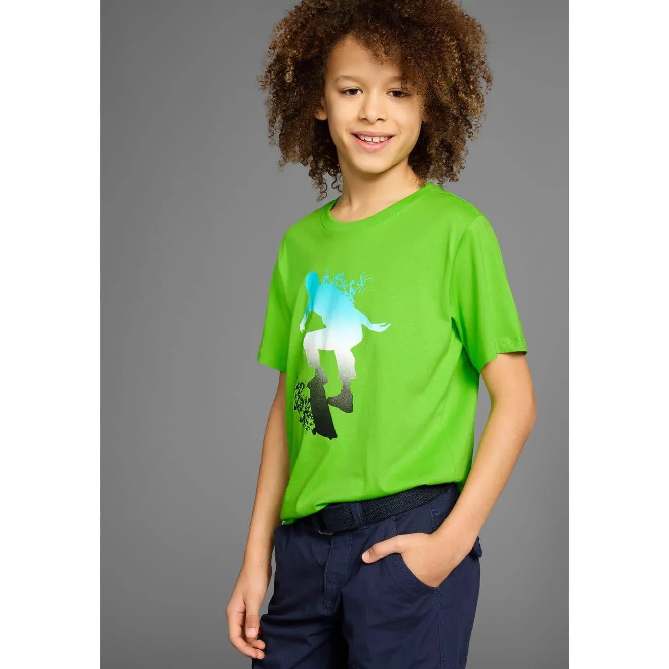 KIDSWORLD T-shirt Skating Korte mouwen, basic pasvorm, bedrukt, ronde hals