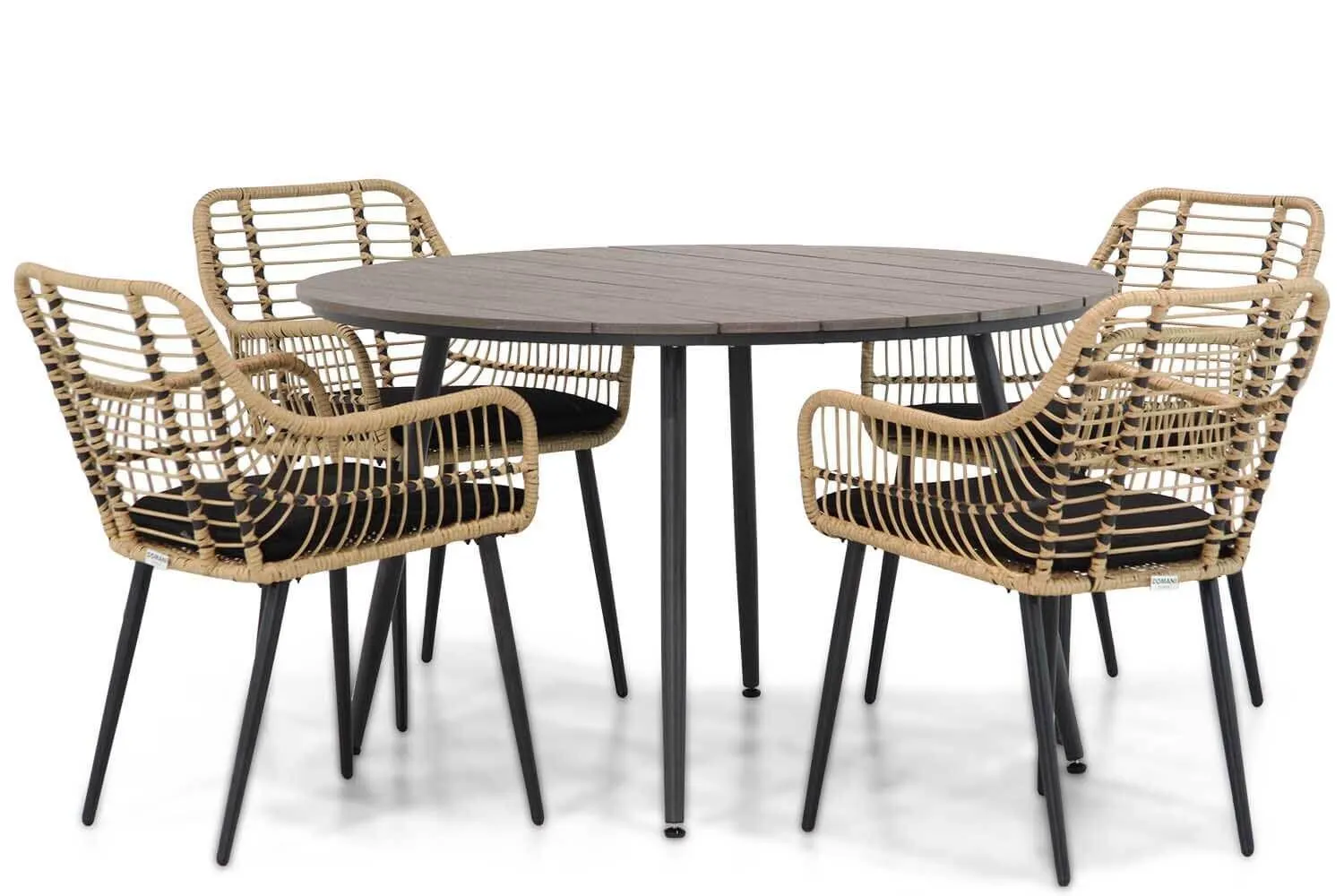 Domani Certo/Matale 125 cm rond dining tuinset 5-delig
