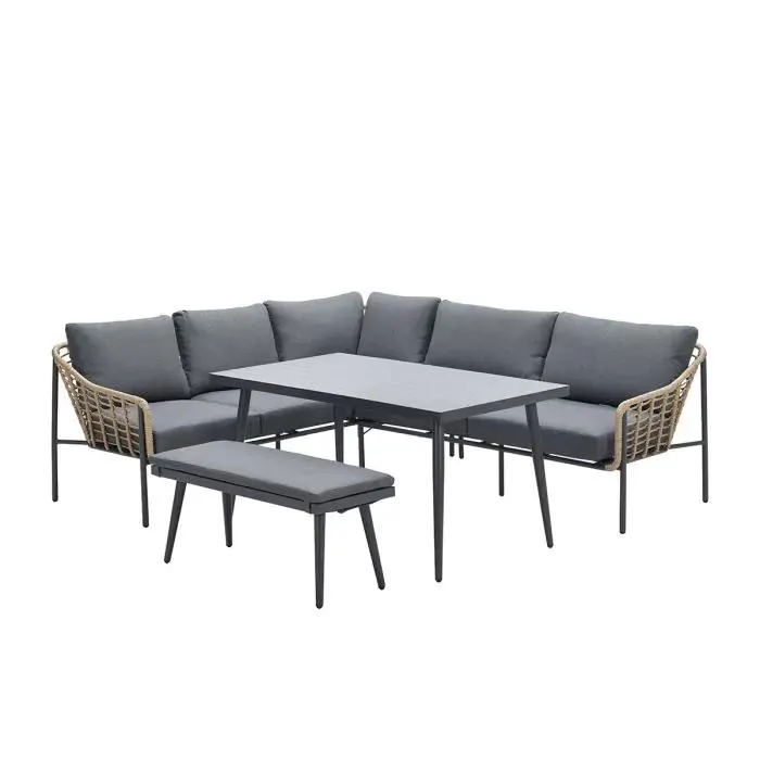 Ashton lounge dining set links - natural rotan