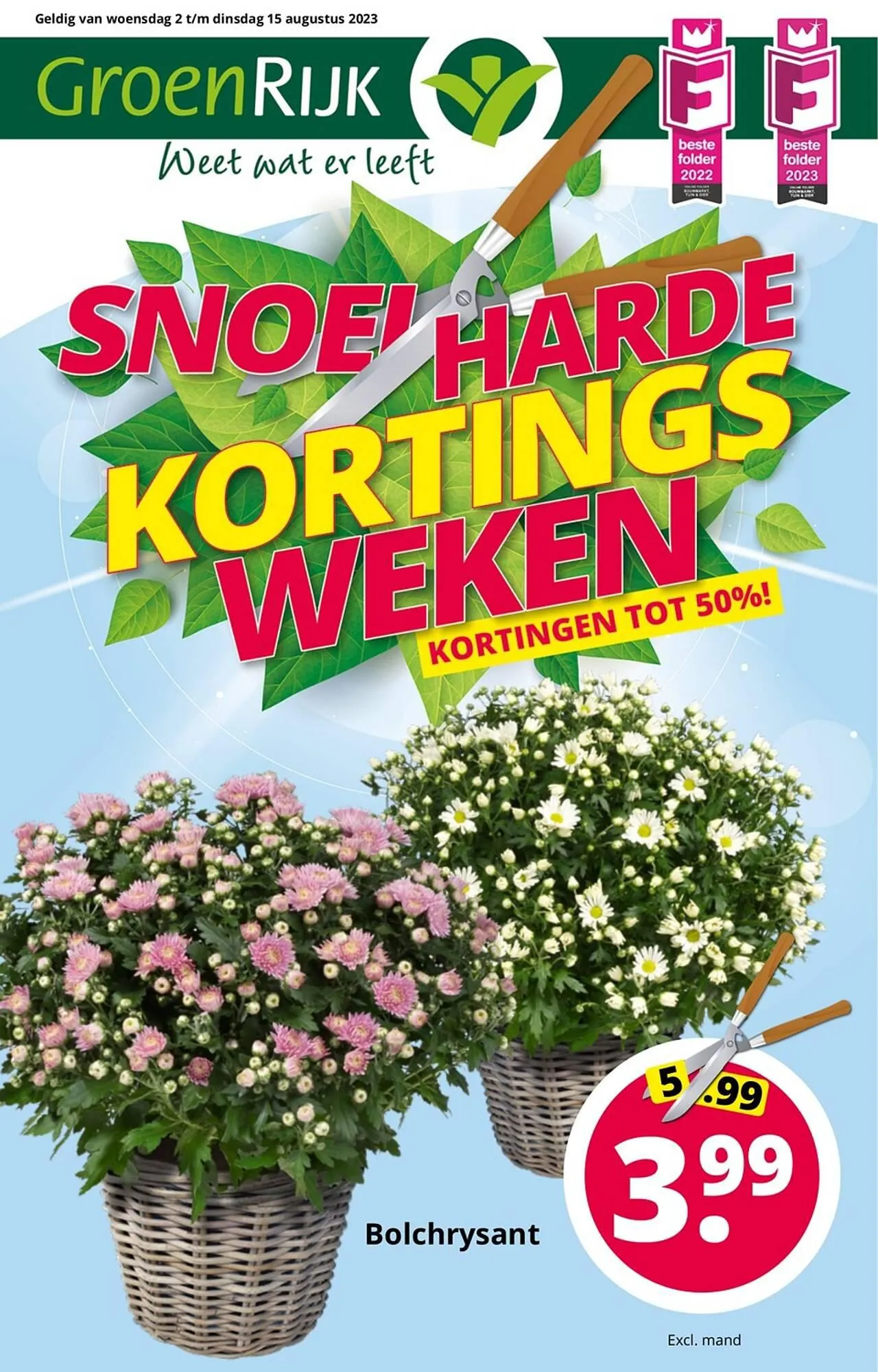 GroenRijk folder van 1 augustus tot 15 augustus 2023 - Folder pagina 1