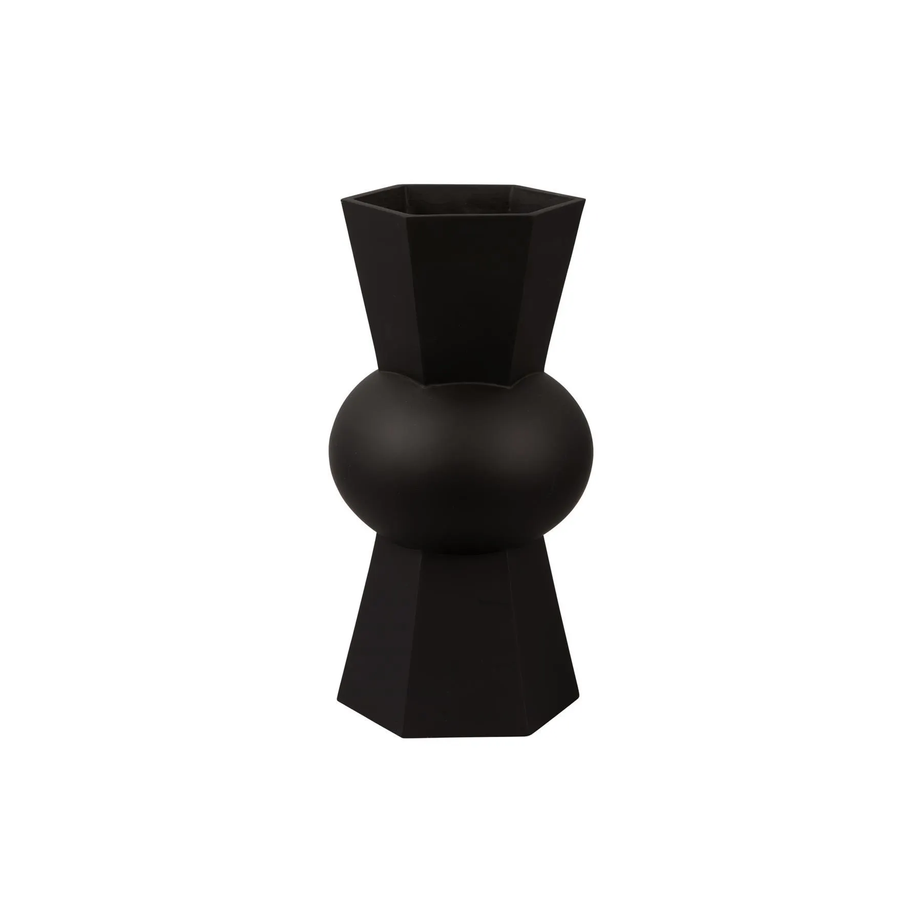 present time - Vase Geo Count polyresin black